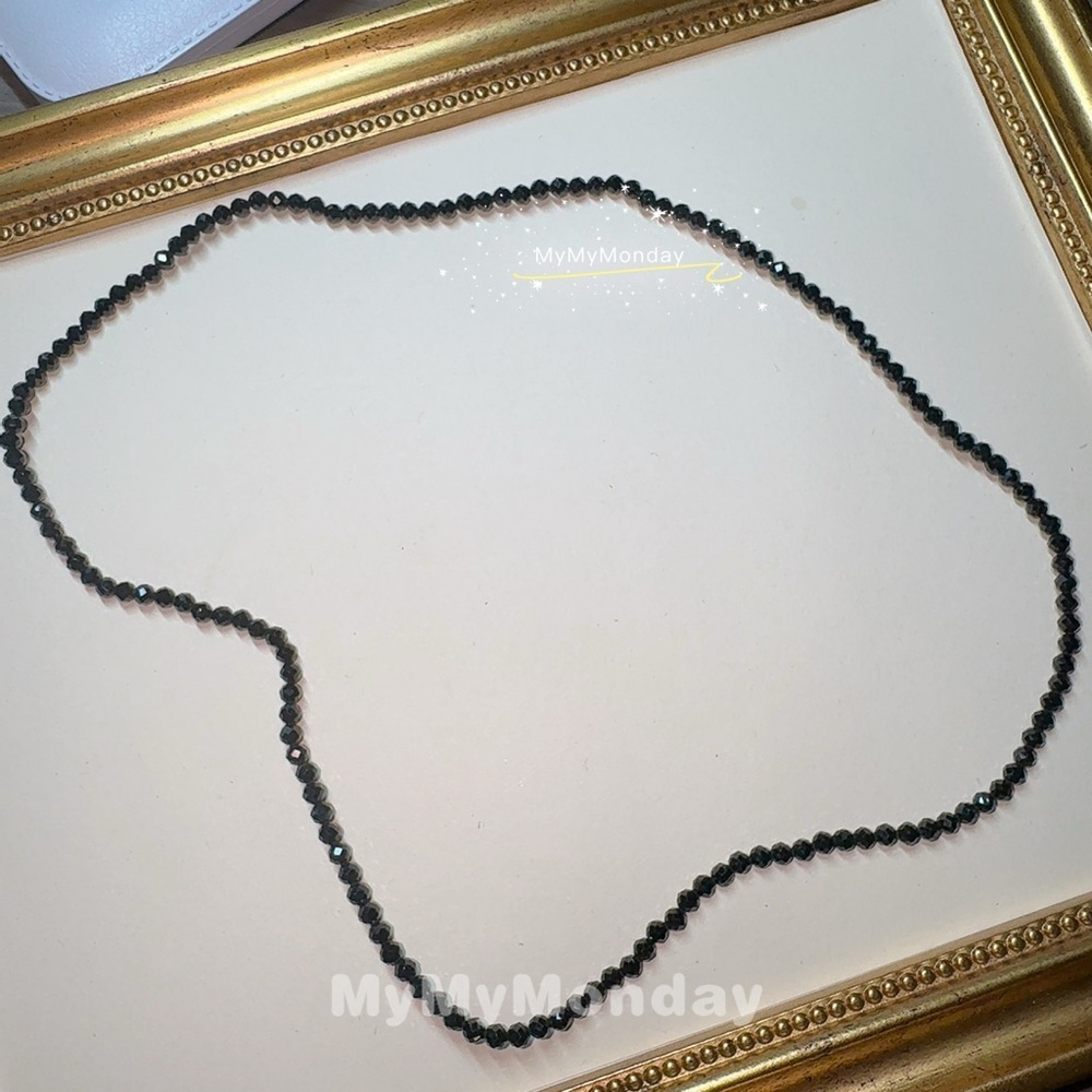 Black Spinel Bracelet / Necklace 3.5mm - Picture 4 of 5